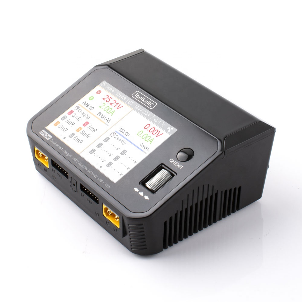 Toolkitrc M6Dac Smart Charger - Toolkitrc M6DAC 350W×2 USB-C 65W AC/DC