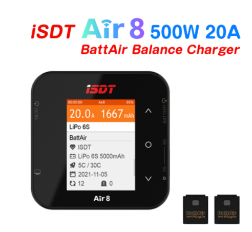 Isdt Air8 8S Lipo Charger - バッテリー充電器,2-8s/q8 max 500w/q6 nano 1000w 8a