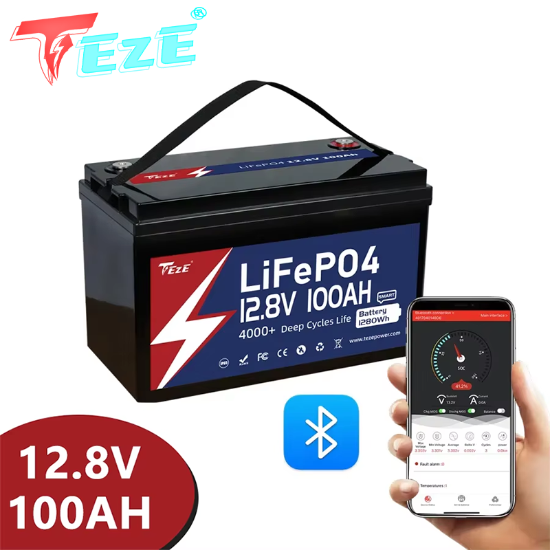 Lifepo4 12V 100Ah Bms Bluetooth - 8000サイクル 12V 24V Lifepo4バッテリーパック 12v 24v