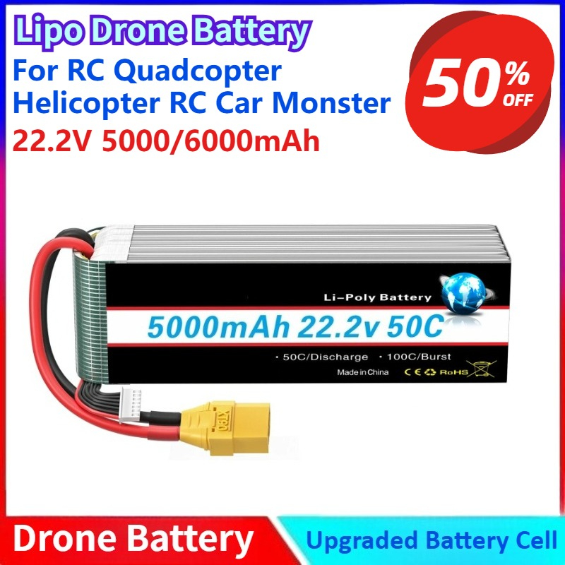 6S Lipo Battery 22.2V 5000Mah - 新しい 5000/6000mah 22.2V リポバッテリー 6S リポドローンバッテリー