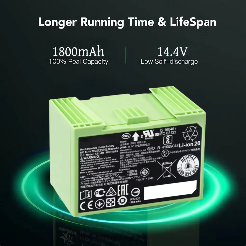 4S Lipo Battery 14.8V 6000Mah - iRobot ルンバ i7 充電式バッテリー 14.4V 5000mAh