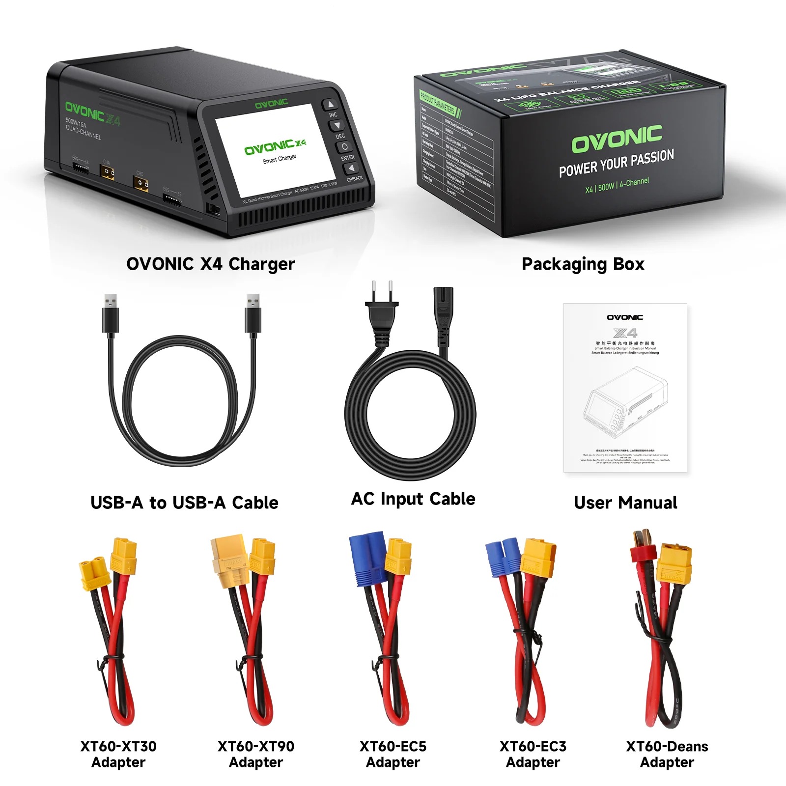 Toolkitrc M6Dac Smart Charger - Ovonic X4 AC500W 4チャンネルスマートLiPoバッテリー充電器 15A/チャンネル RCカー