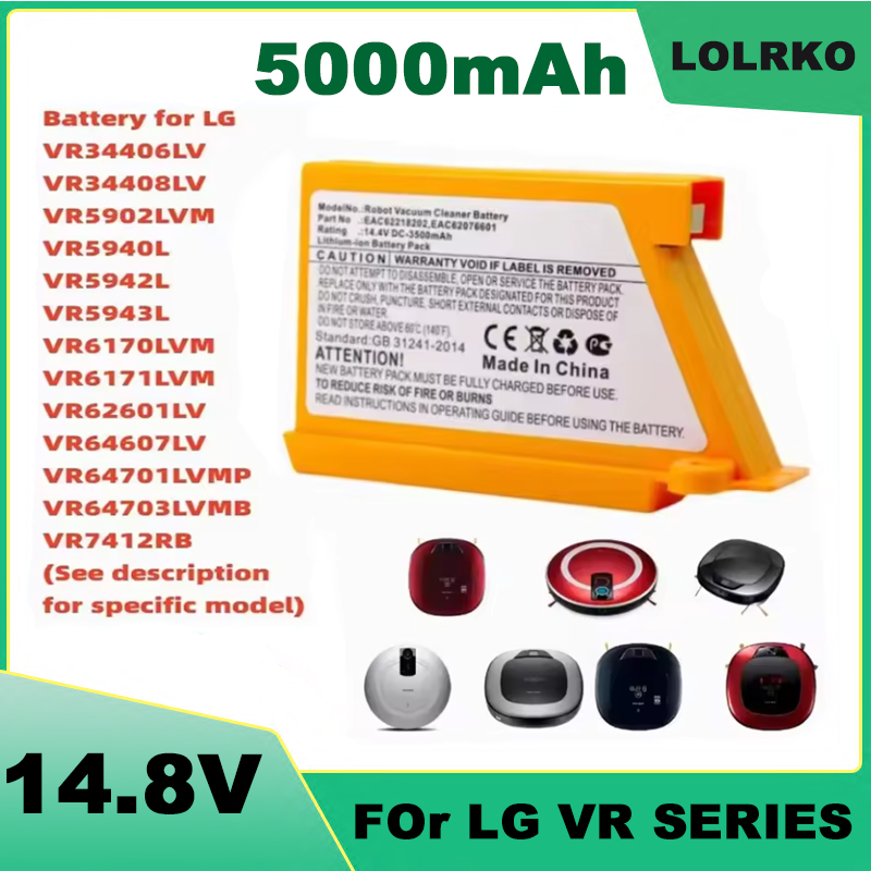 4S Lipo Battery 14.8V 6000Mah - 5000mAh バッテリー交換用アップグレードバッテリー LG 掃除掃除ロボット VR6260LVM VR6540LV