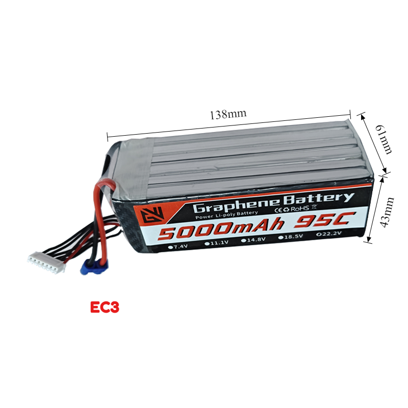 95C 大容量 6S 5000mAh LiPo 22.2V  - 6S Lipo Battery 22.2V 5000Mah のレビューと価格