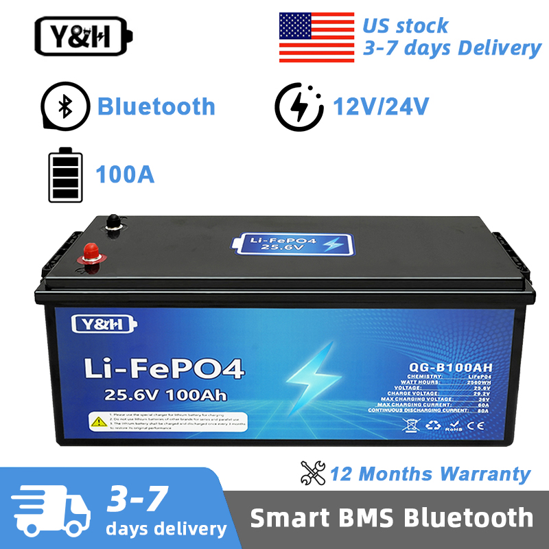 【現地配送】Y&H 12V 24V 100Ah LiFePO - Lifepo4 12V 100Ah Bms Bluetooth のレビューと価格