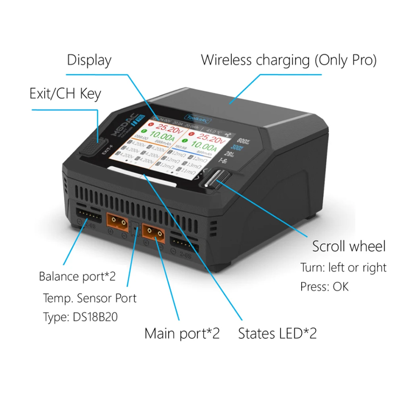 ToolkitRC M6DAC V2 Pro デュアルチャン - Toolkitrc M6Dac Smart Charger のレビューと価格