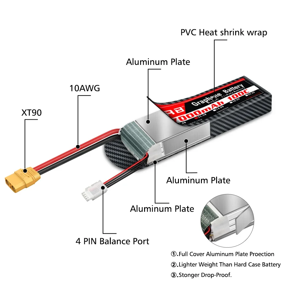 グラフェンバッテリー 2S 3S 4S 6S RC リポ 3 - 6S Lipo Battery 22.2V 5000Mah のレビューと価格