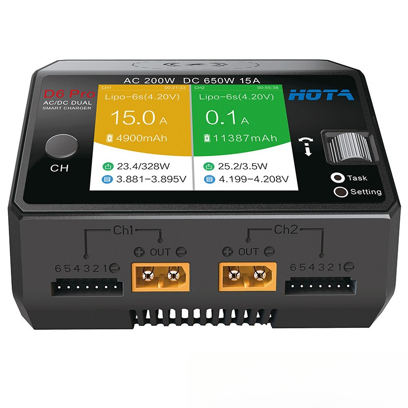 HOTA D6 Pro 650W 200W デュアルパワー  - Hota D6 Pro Dual Lipo Charger のレビューと価格