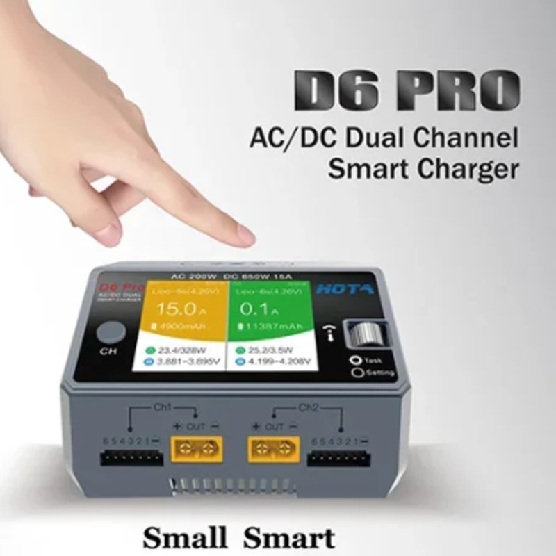 HOTA D6 Pro 200W AC/650W DC デュ - Hota D6 Pro Dual Lipo Charger のレビューと価格