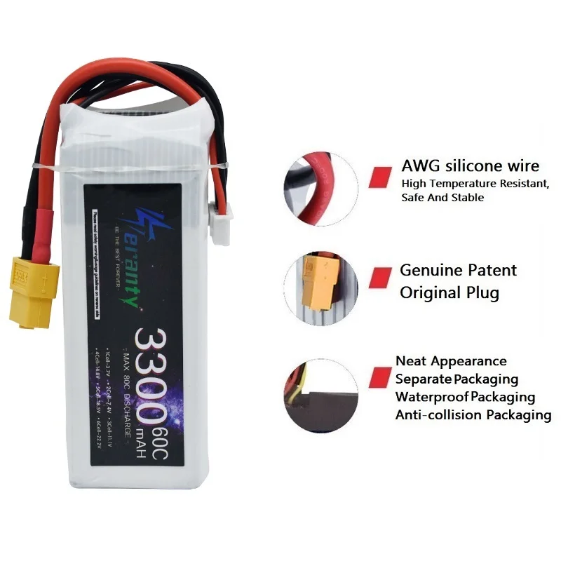 14.8V RCリポバッテリー 4S 1500mAh 220 - 4S Lipo Battery 14.8V 6000Mah のレビューと価格