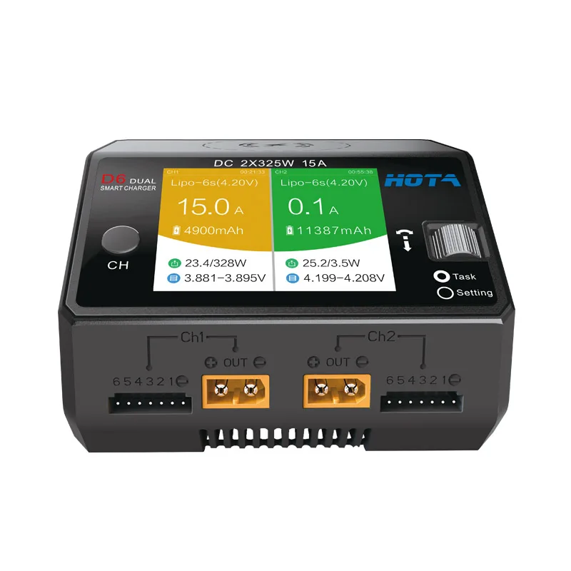 Hota-iPhoneおよびSamsung用のスマートバッテ - Hota D6 Pro Dual Lipo Charger のレビューと価格