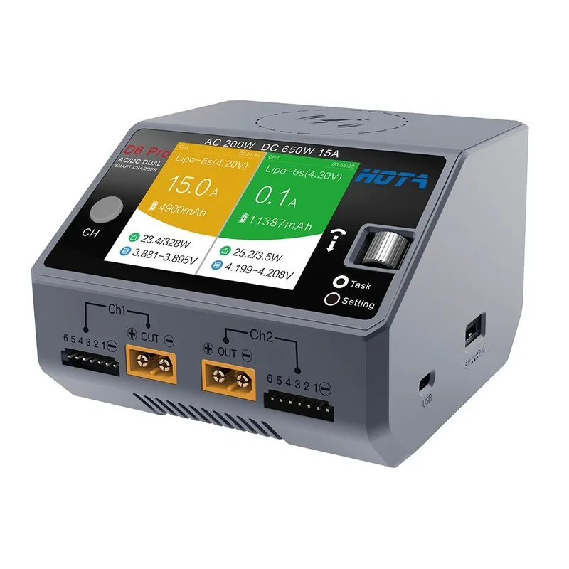 Hota-iPhoneおよびSamsung用のスマートバッテ - Hota D6 Pro Dual Lipo Charger のレビューと価格