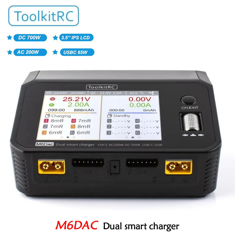 ToolkitRC M6DAC デュアルスマート充電器 AC - Toolkitrc M6Dac Smart Charger のレビューと価格