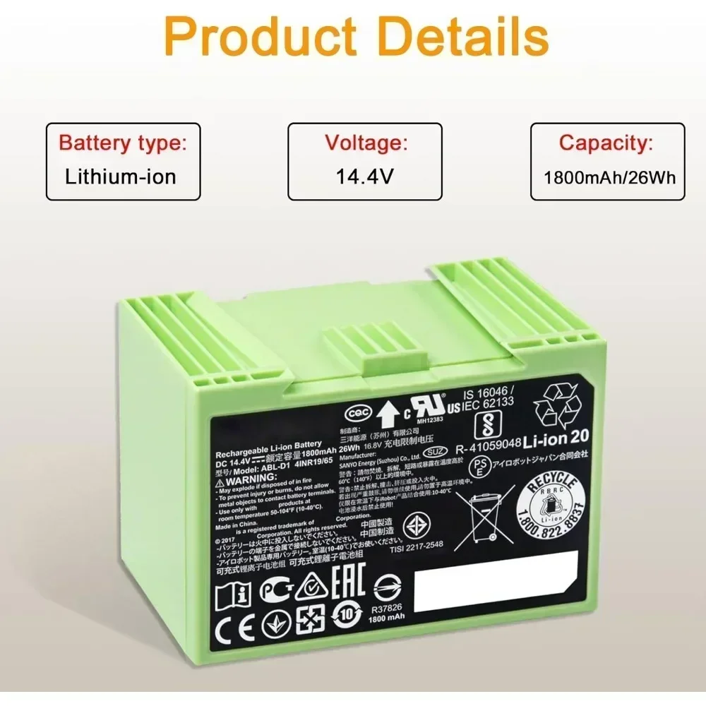 iRobot ルンバ i7 充電式バッテリー 14.4V 5 - 4S Lipo Battery 14.8V 6000Mah のレビューと価格