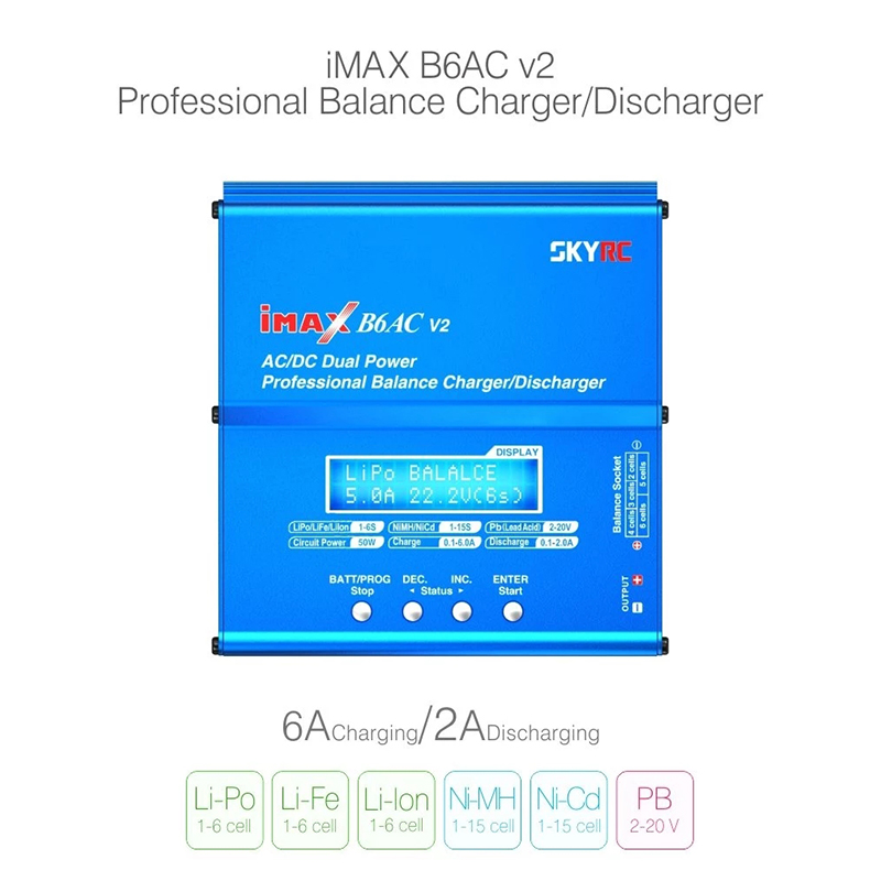 SKYSKY-imax b6ac v2-充電式バッテリーバラ - Skyrc B6 Neo Smart Charger のレビューと価格