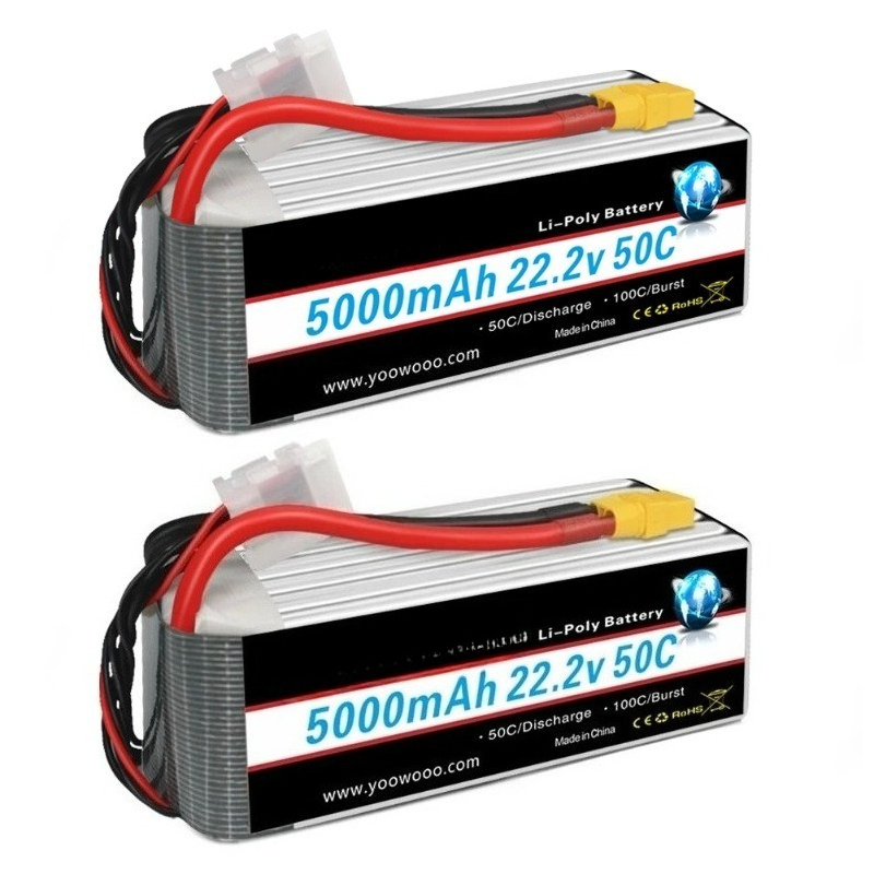 2 個 RC 飛行機ヘリコプター用 HRB 22.2v 50 - 6S Lipo Battery 22.2V 5000Mah のレビューと価格