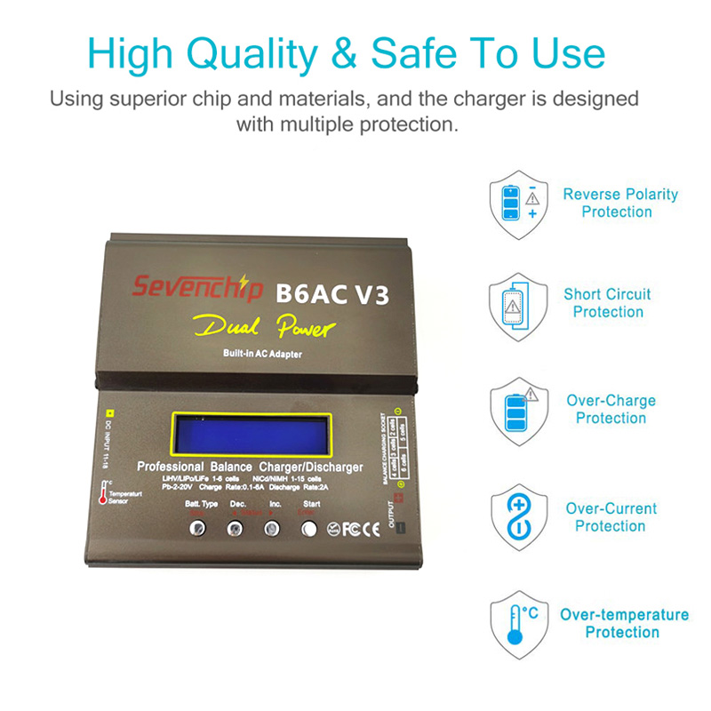 新しい 80 ワット imax B6AC V3 スマートデジ - Toolkitrc M6Dac Smart Charger のレビューと価格