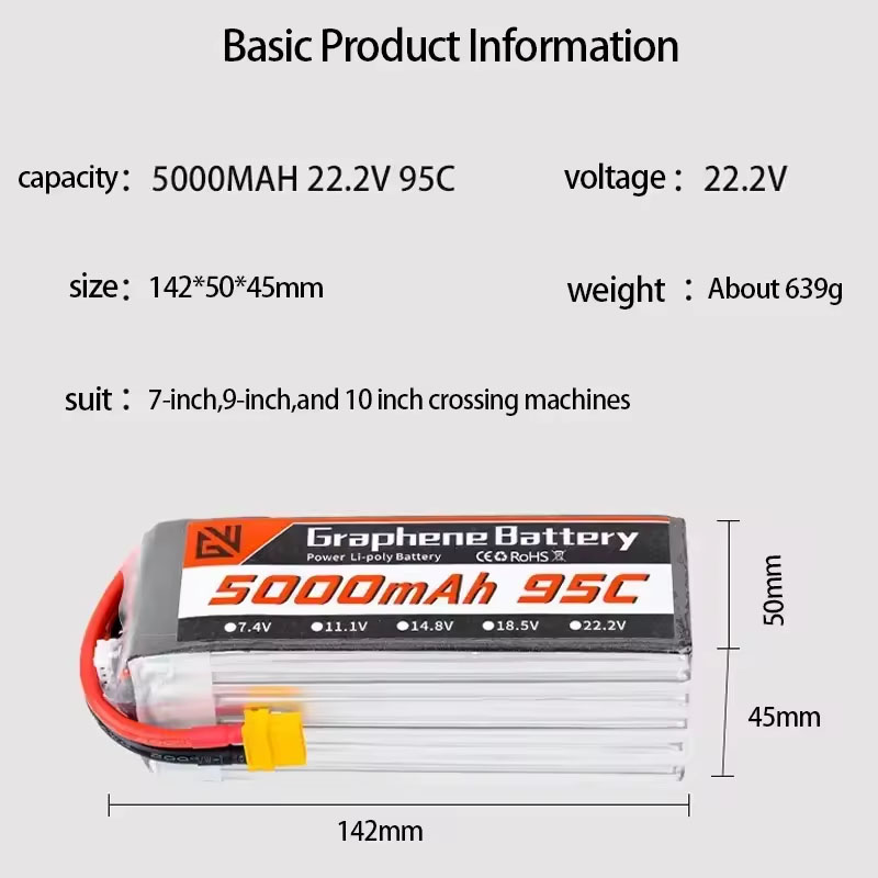 リポバッテリー 6S 5000mAh XT60 XT90 E - 6S Lipo Battery 22.2V 5000Mah のレビューと価格