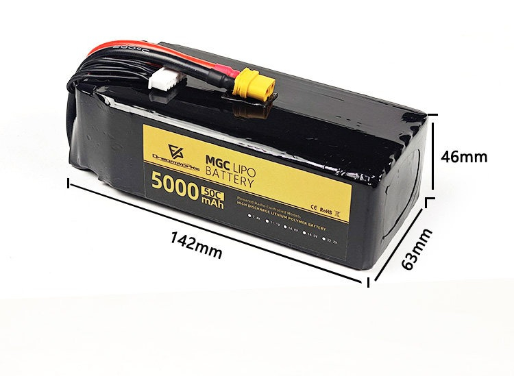 FPV MGC 5000mAh 6S 22.2V リポリチウ - 6S Lipo Battery 22.2V 5000Mah のレビューと価格
